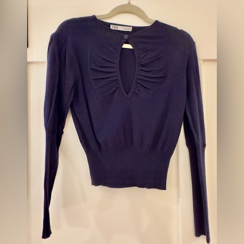 Zara Women's Navy Top sweater size large L